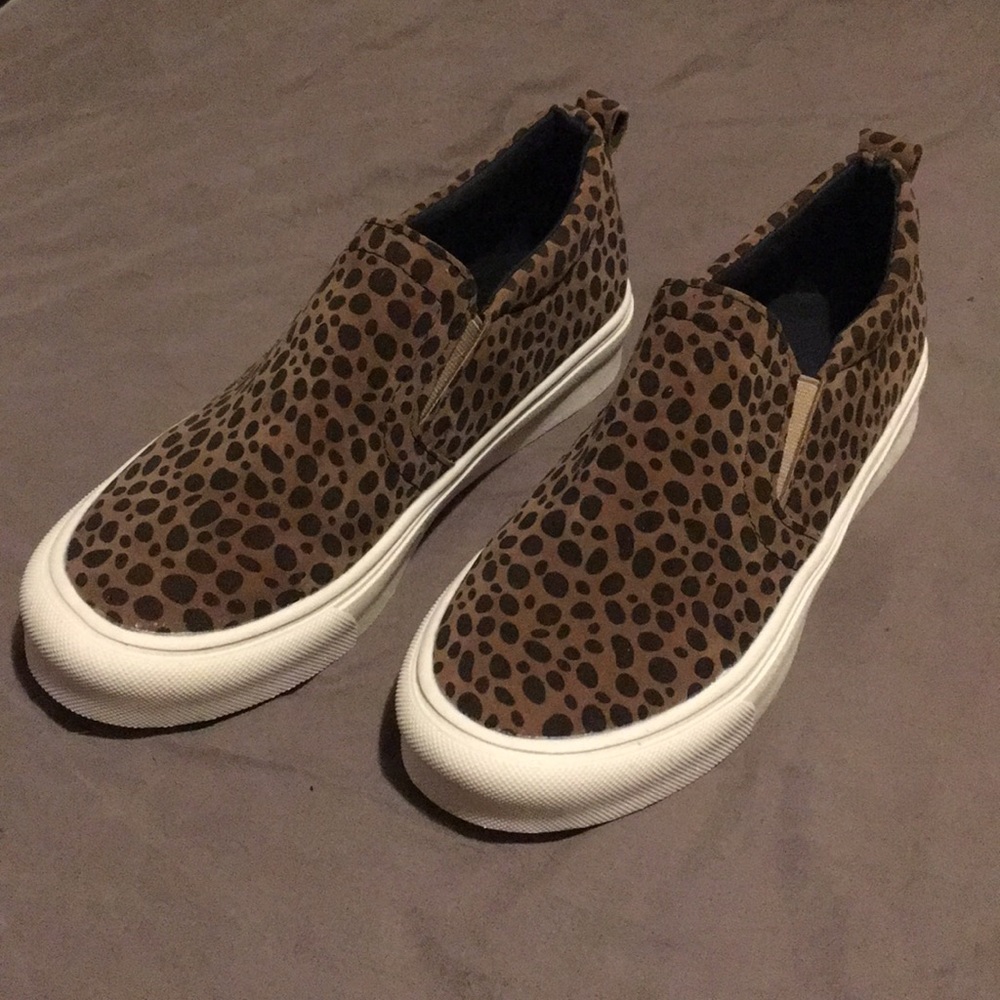 NWOT Leopard Print Slip On Sneakers